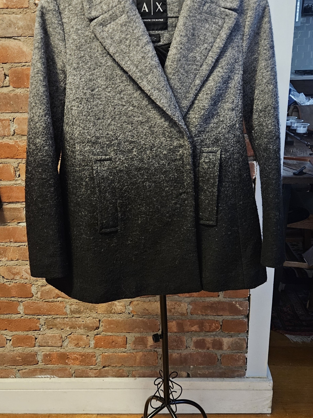 A/X Armani Exchange Women's Ombre Gray Wool Blend Coat